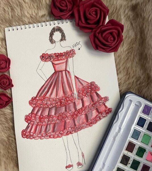 Robe bouffante à fleurs 
